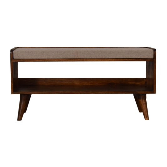 Brown Tweed Seat Pad Bench