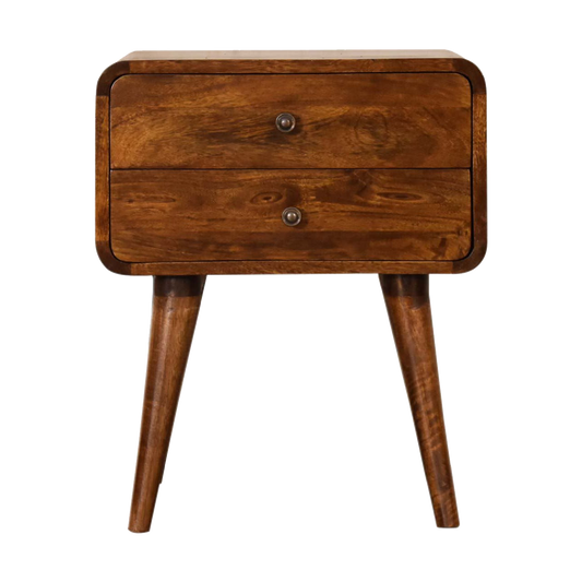 Curve Chestnut Cable Access Bedside