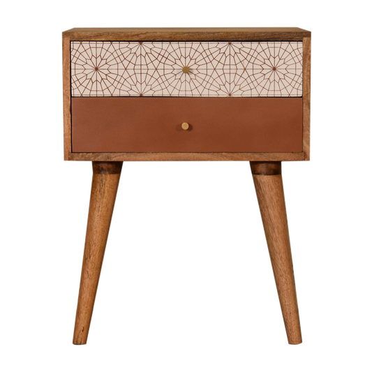 Brick Red Patterned Bedside