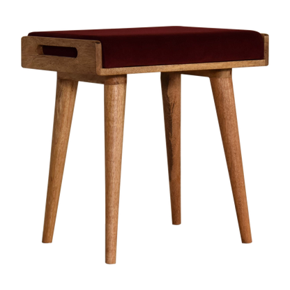 Wine Red Tray Style Footstool