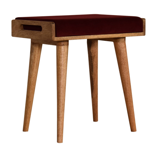 Wine Red Tray Style Footstool