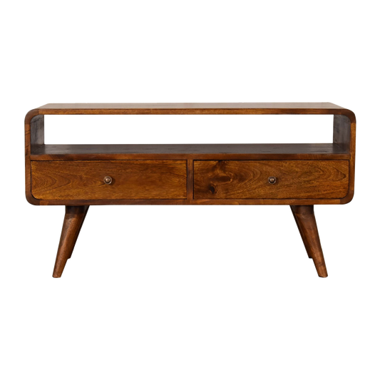 Curve Chestnut Cable TV Unit
