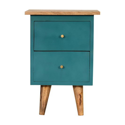 Teal Hand Painted Bedside