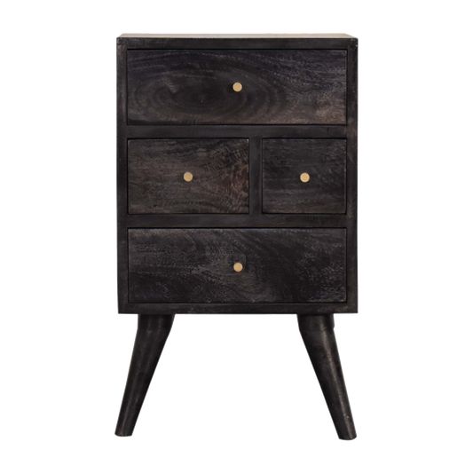Multi Drawer Ash Black Bedside