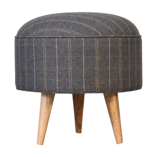 Pewter Tweed Nordic Style Footstool