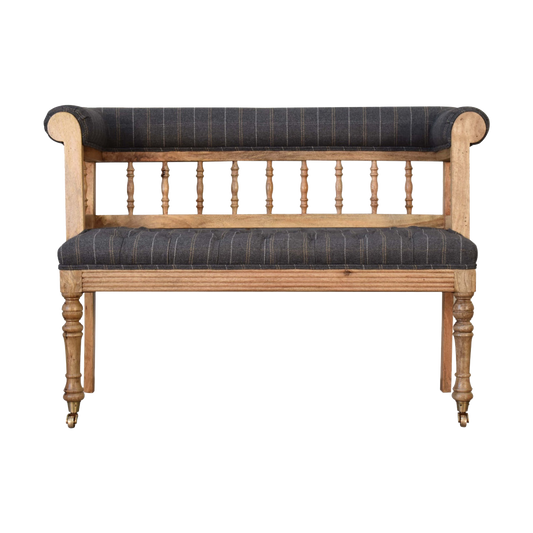 Pewter Deep Button Hallway Bench