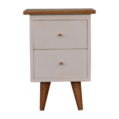 White Hand Painted Bedside