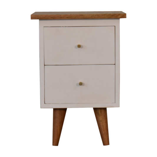White Hand Painted Bedside