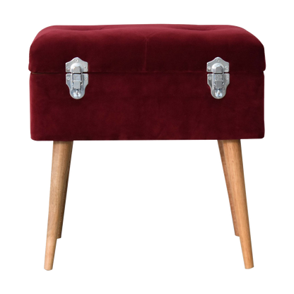 Wine Red Nordic Storage Bench