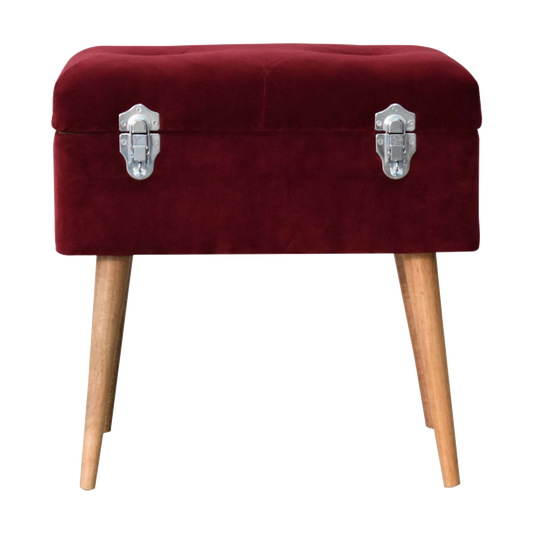 Wine Red Nordic Storage Bench