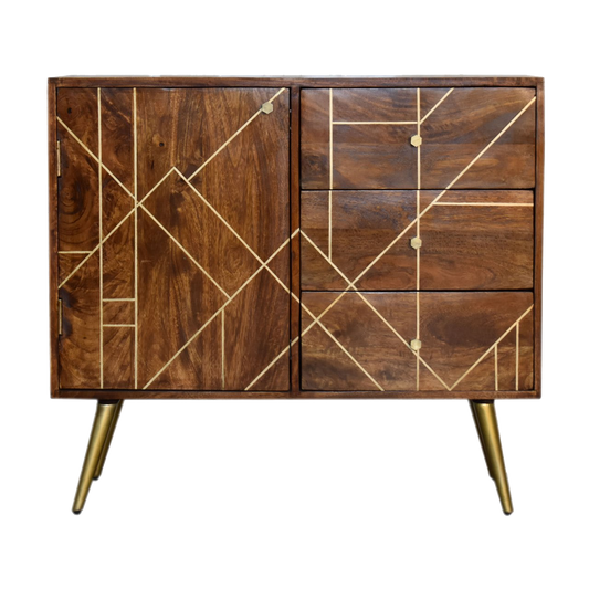 Chestnut Inlay Abstract Sideboard