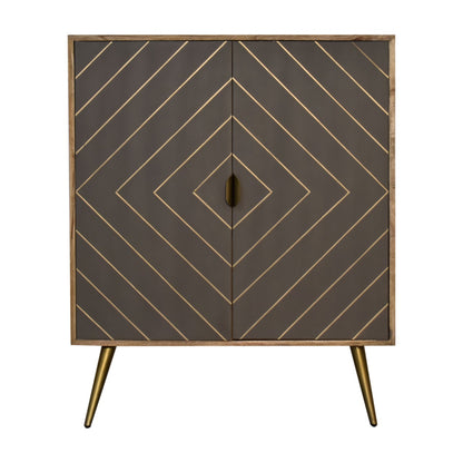 Cement Brass Inlay Cabinet
