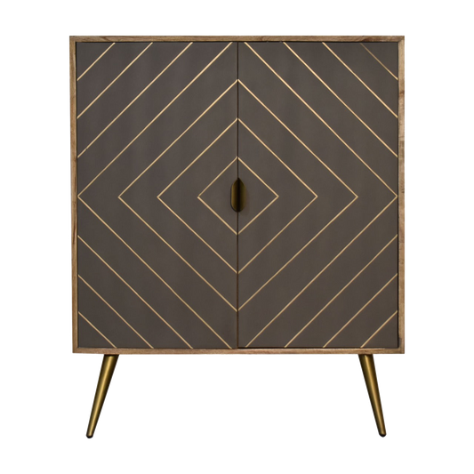 Cement Brass Inlay Cabinet