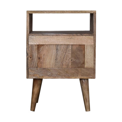 Honeycomb Teal Open Slot Bedside