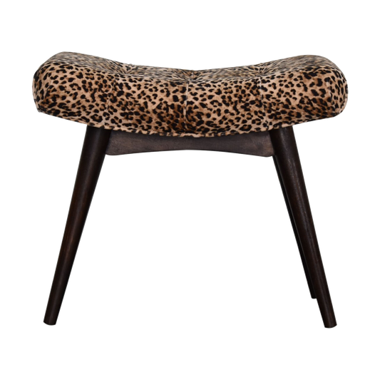 Leopard Print Curved Bench
