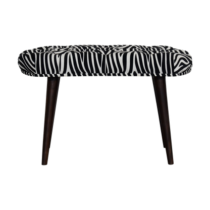 Zebra Print Deep Button Bench