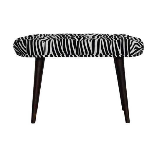 Zebra Print Deep Button Bench