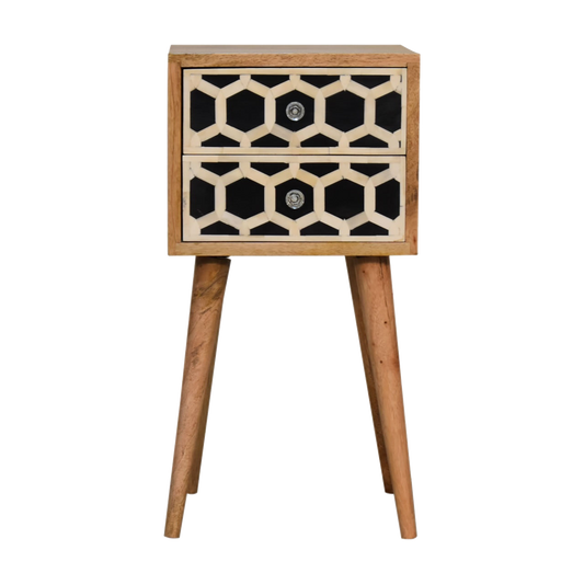 Mini Bone Inlay 2 Drawer Bedside