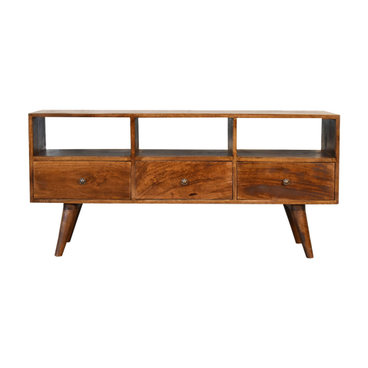 Chestnut Nordic 3 Drawer TV Unit