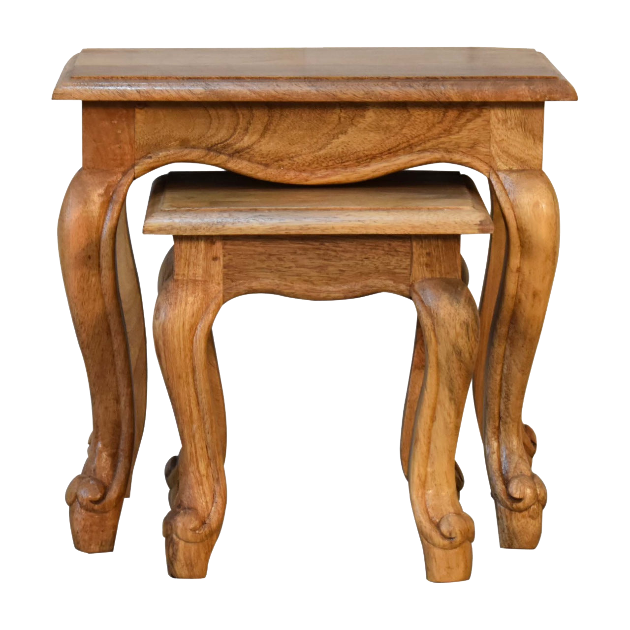 Oak-Style French Style Stool Set