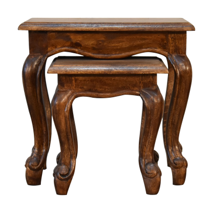Chestnut French Style Stool Set