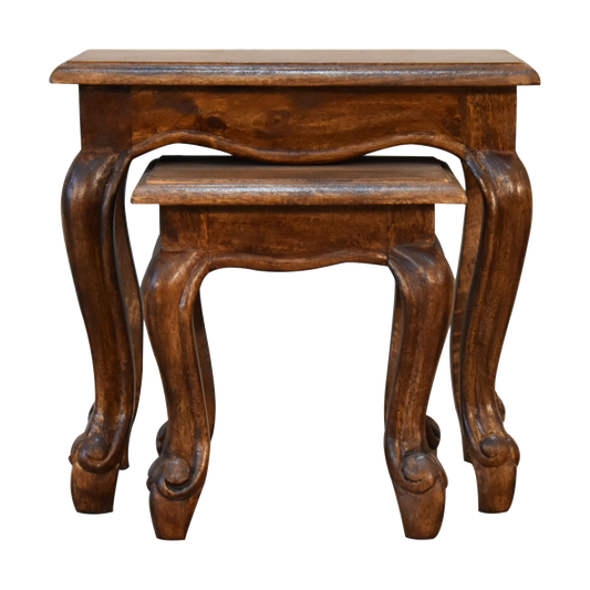 Chestnut French Style Stool Set