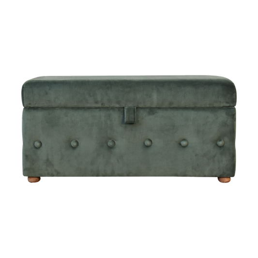 Emerald Velvet Lid-up Ottoman