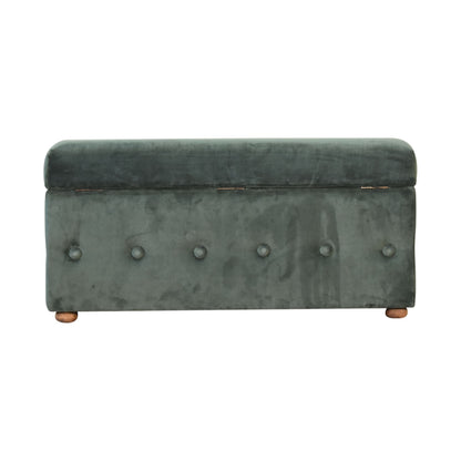 Emerald Velvet Lid-up Ottoman