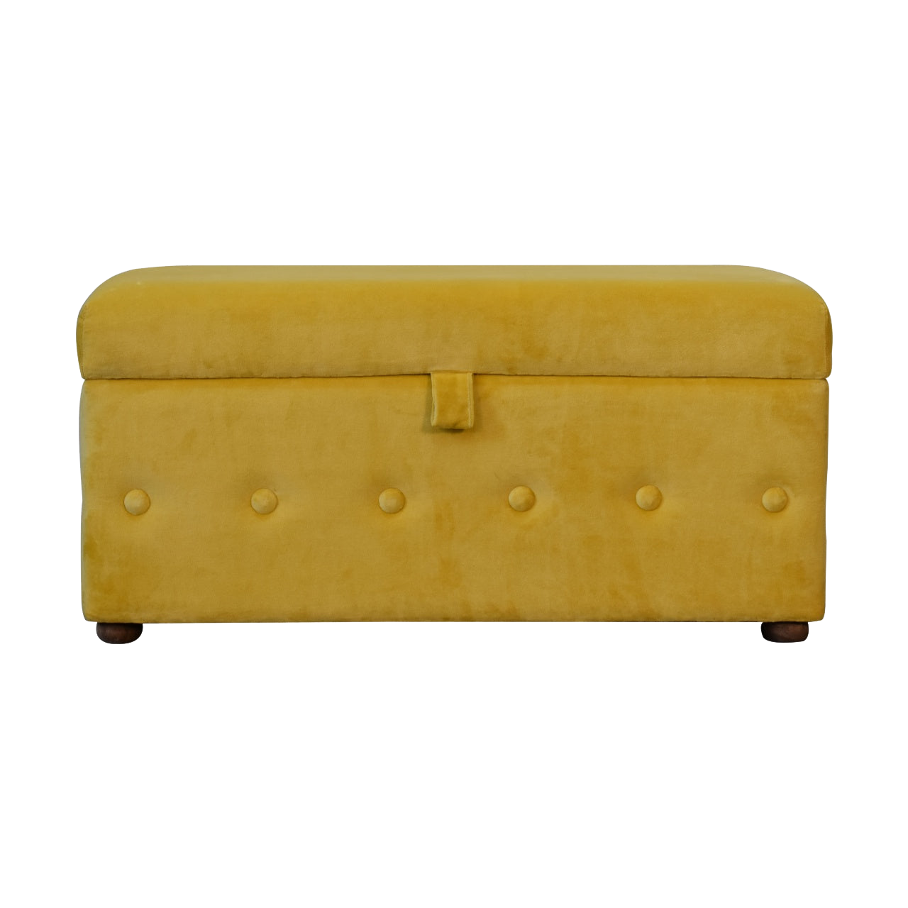 Mustard Velvet Lid-up Ottoman