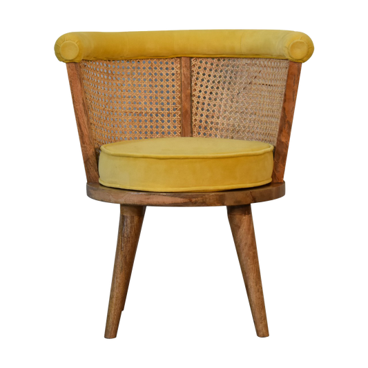 Larissa Mustard Velvet Nordic Chair