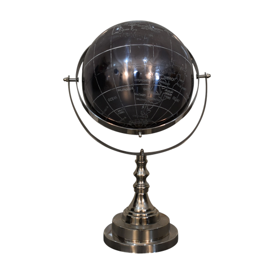 Black Globe with Chrome Frame