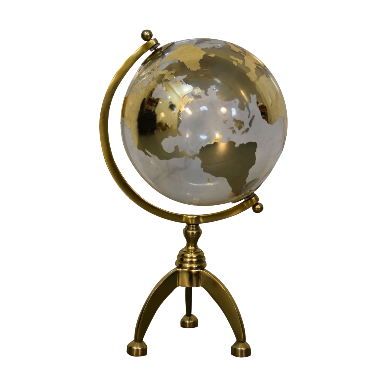 White Globe with Gold Frame