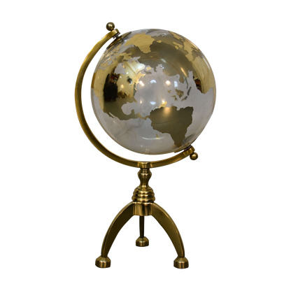 White Globe with Gold Frame
