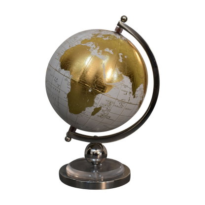 White Globe with Chrome Frame