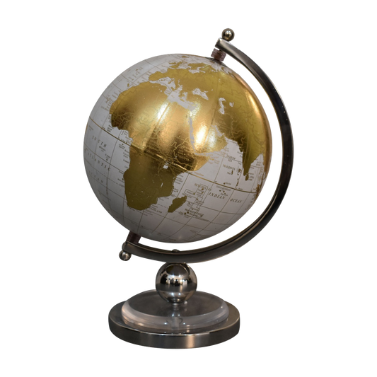 White Globe with Chrome Frame
