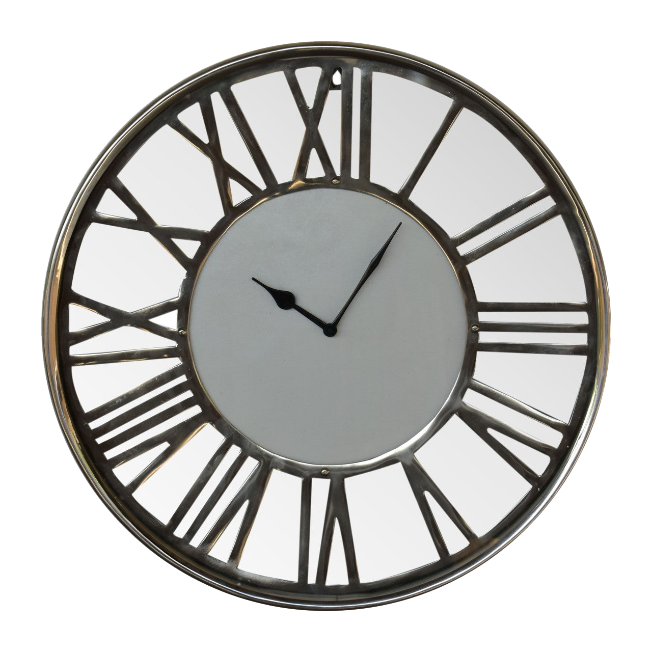 White and Chrome Wall Clock