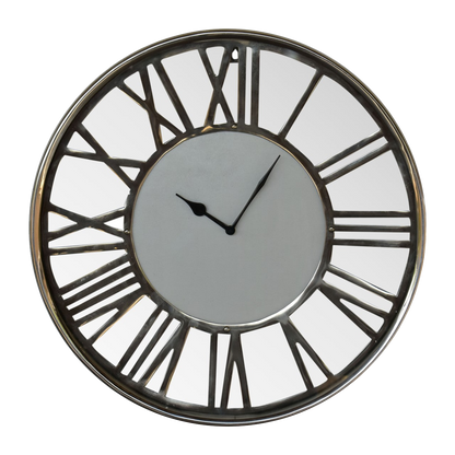 White and Chrome Wall Clock