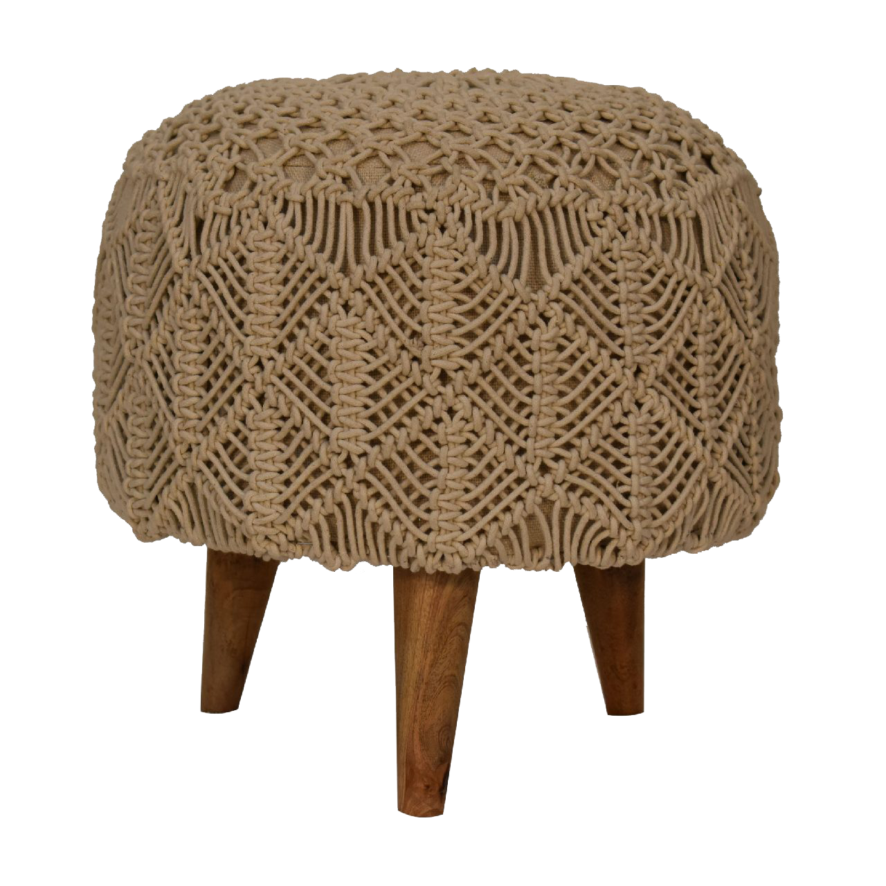Crotchet Beige Footstool