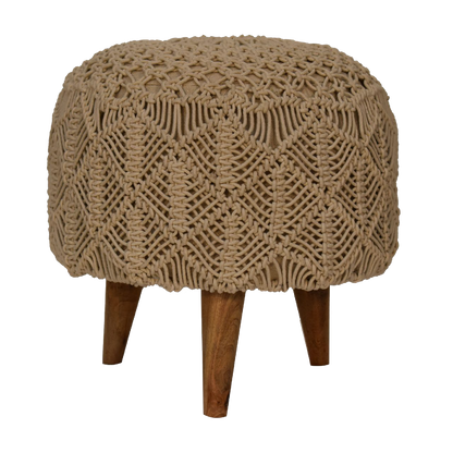 Crotchet Beige Footstool