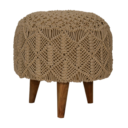 Crotchet Beige Footstool