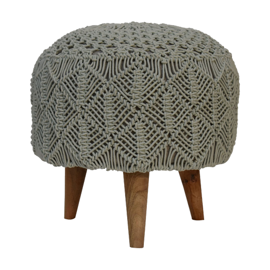 Crotchet Sea Green Footstool