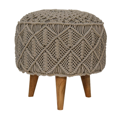 Crotchet Grey Footstool