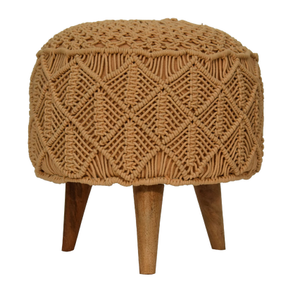 Crotchet Mustard Footstool