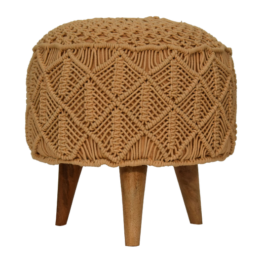 Crotchet Mustard Footstool