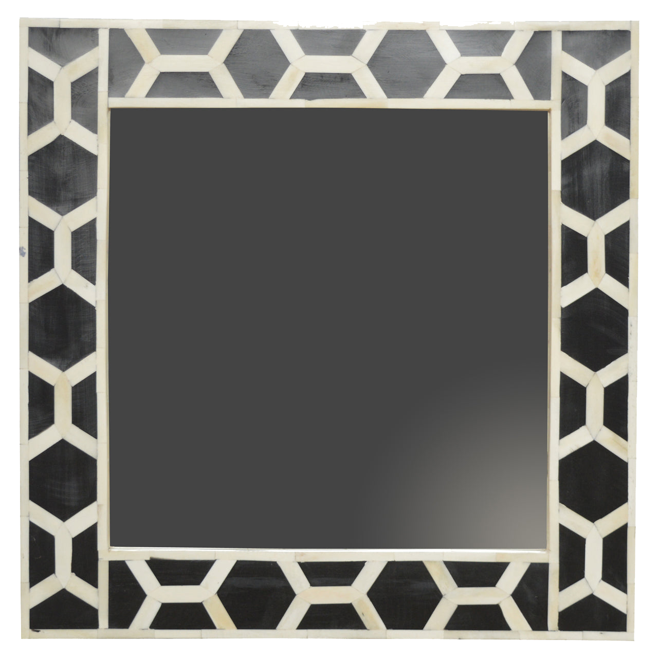 Square Bone Inlay Mirror Frame