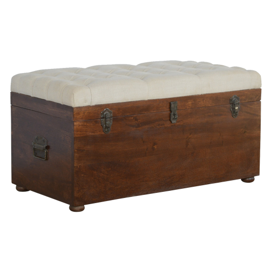 White Linen Storage Trunk
