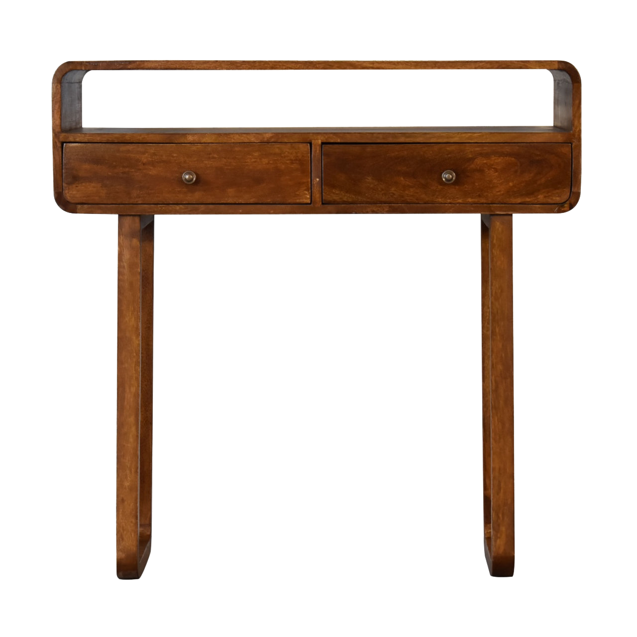 U-Curved Chestnut Console Table