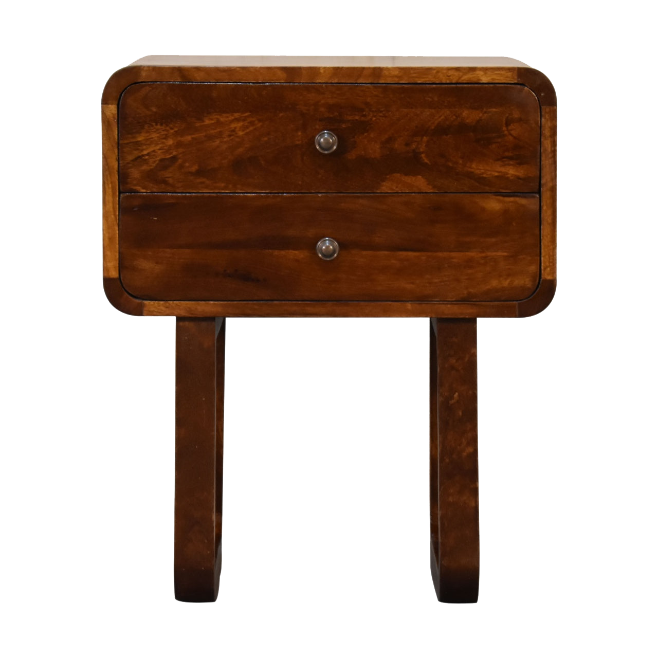 U-Curved Chestnut Bedside