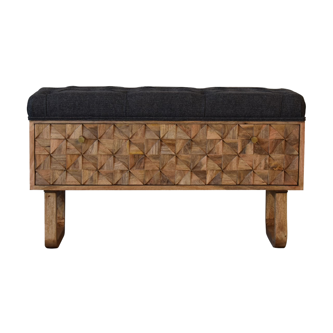 'U' Black Tweed Pineapple Bench