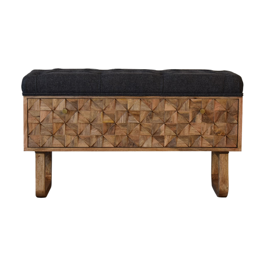 'U' Black Tweed Pineapple Bench